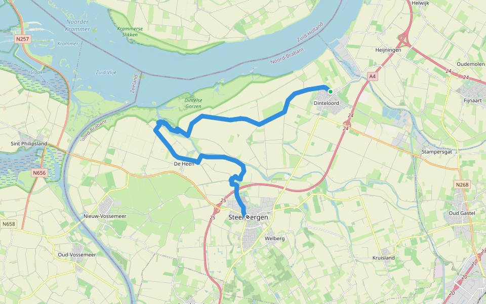 Floris V-pad - 12 walking route map in Dinteloord