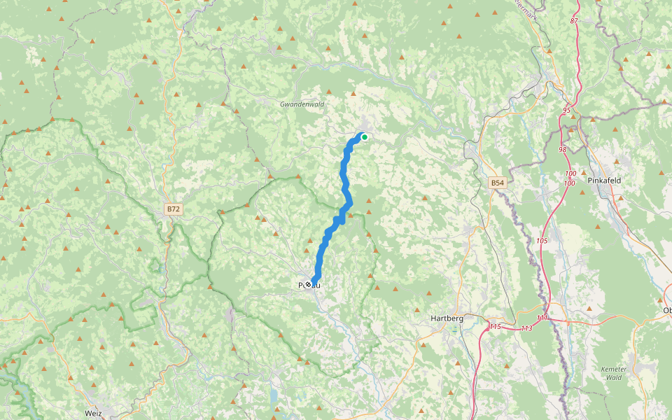 Wanderweg 941 walking route map in Vorau