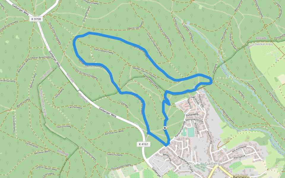 Viehtrieb-Weg walking route map in Gaiberg
