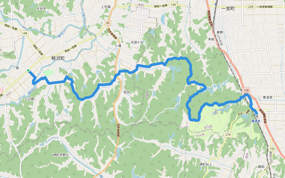 KFT - C14 -Oounabara wo nozomeru michi walking route map in Mutsuzawa