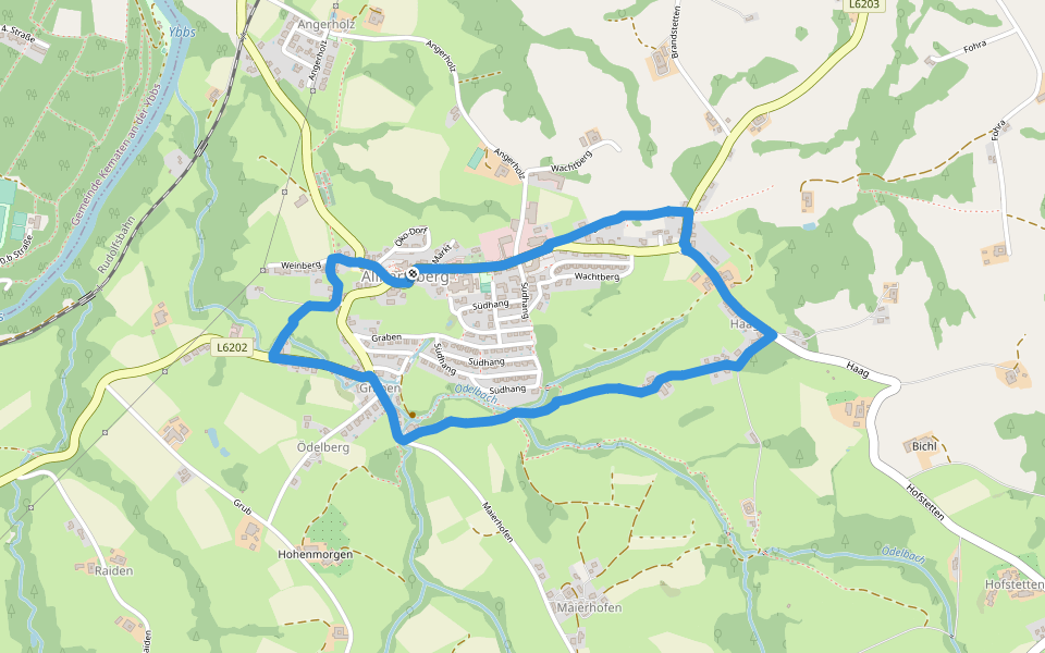 Marktrundweg walking route map in Allhartsberg