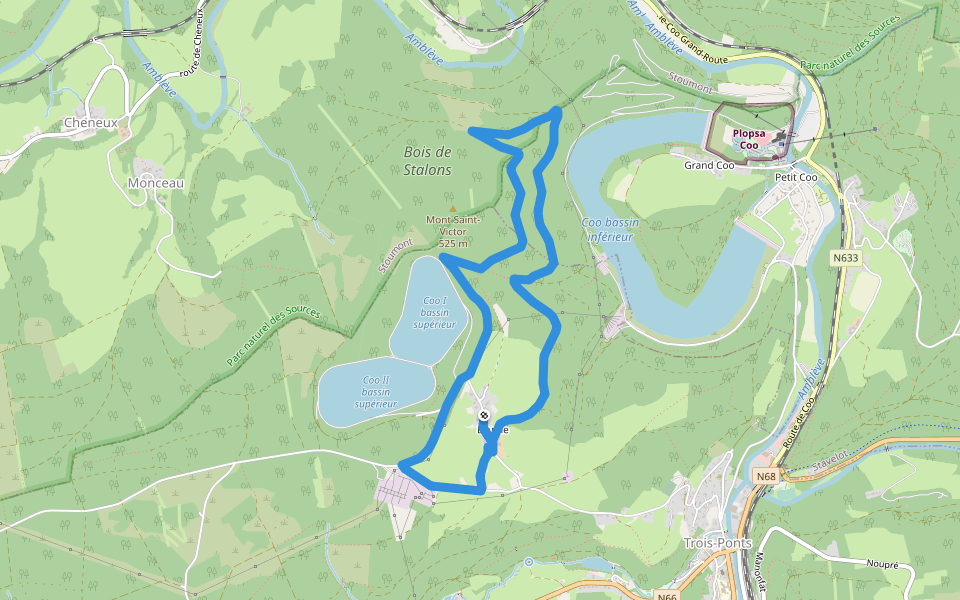 4. Promenade des Corniches walking route map in Trois-Ponts