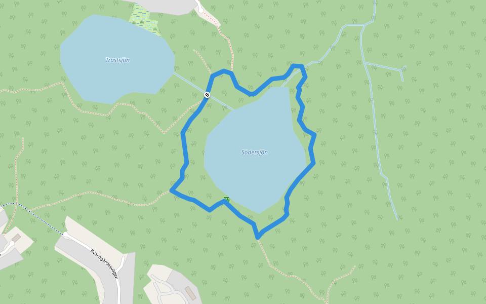 Sjöslingan walking route map in Åkersberga