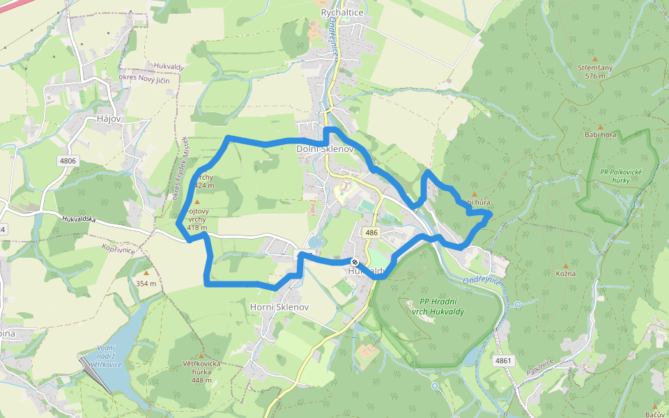 NS Leoš Janáček Očima dětí walking route map in Hukvaldy