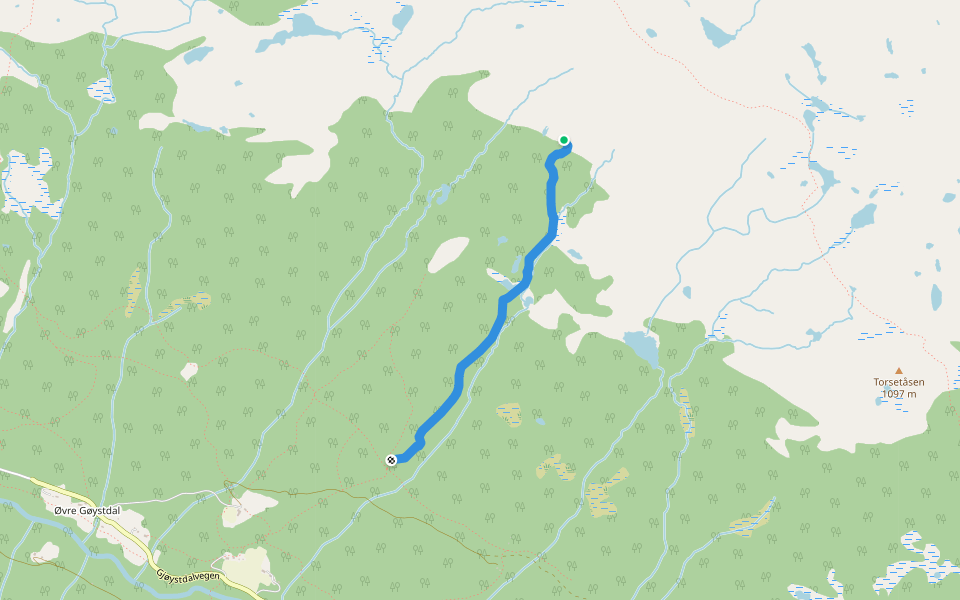 Gvamsvegen walking route map in Maarem