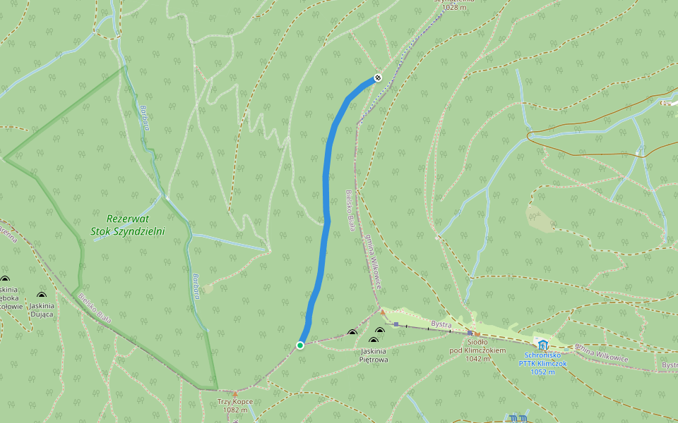 Stok Klimczoka - Trzy Kopce walking route map in Szczyrk