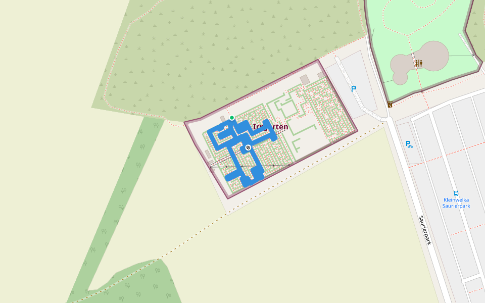 Irrgarten walking route map in Bautzen