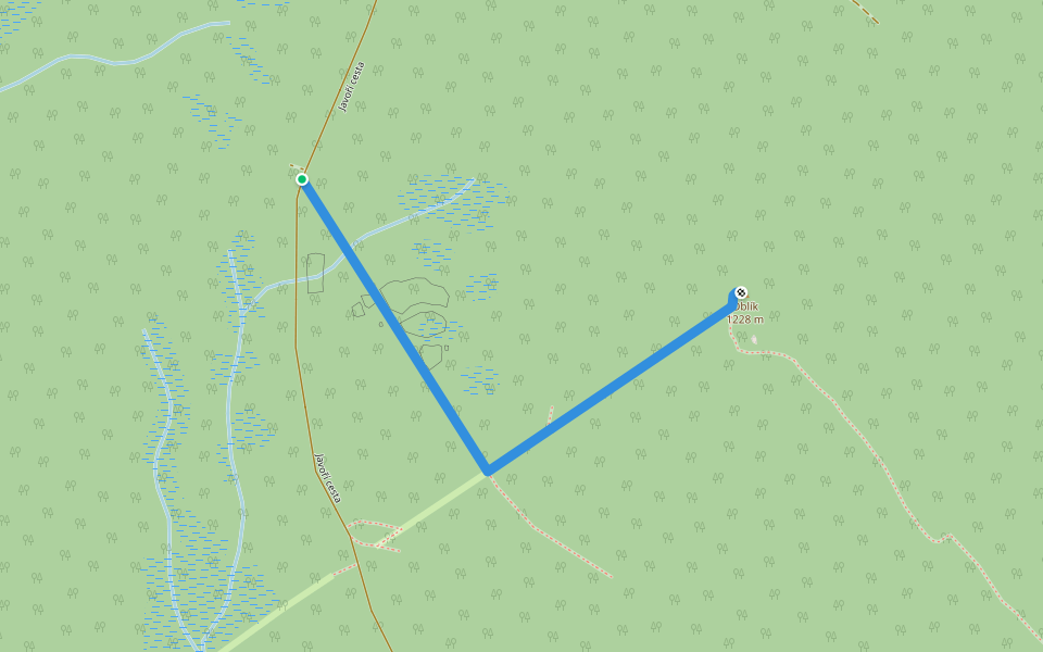 [M] Za Oblíkem - Oblík (vyhlídka) walking route map in Prášily