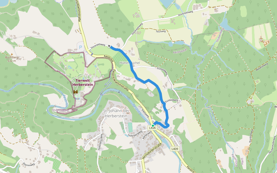 Wanderweg 5a - Tierwelt Hebersteinweg walking route map in Sankt Johann bei Herberstein