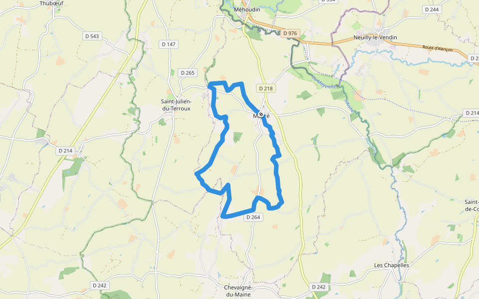 Boucle du Tenet walking route map in Madré