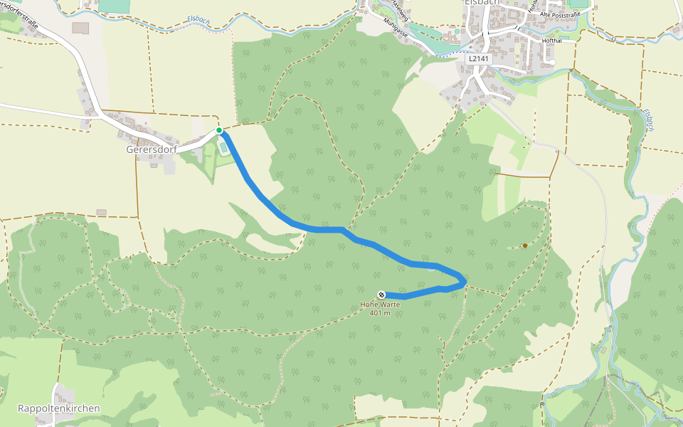 Sieghartskirchen - Hohe Warte walking route map in Gerersdorf
