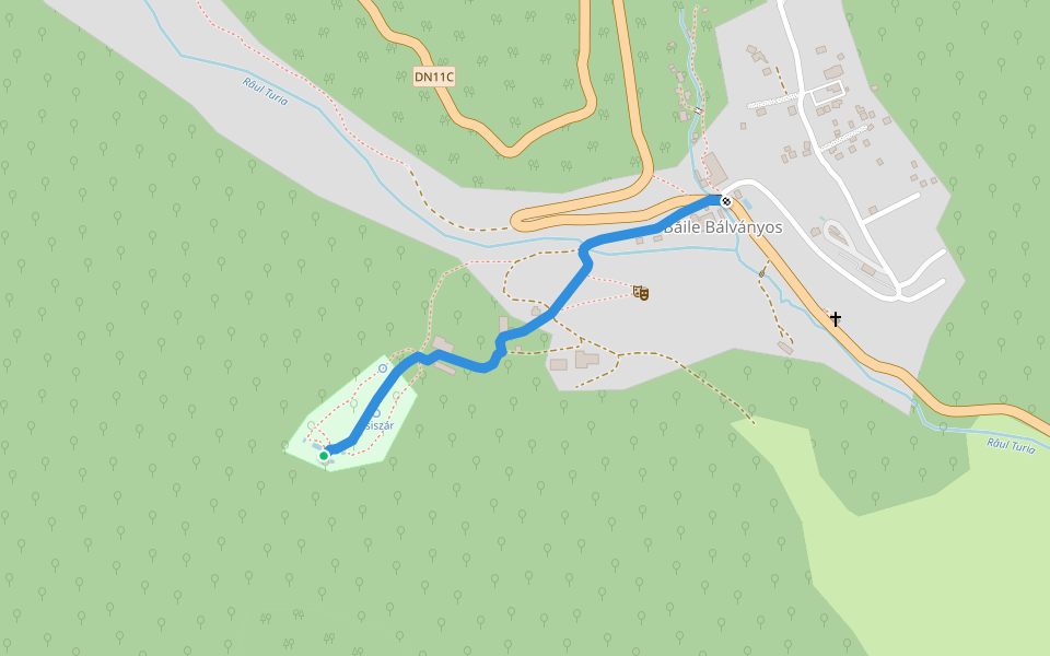 Băile Balvanyos - Piatra Zimbrului walking route map in Covasna