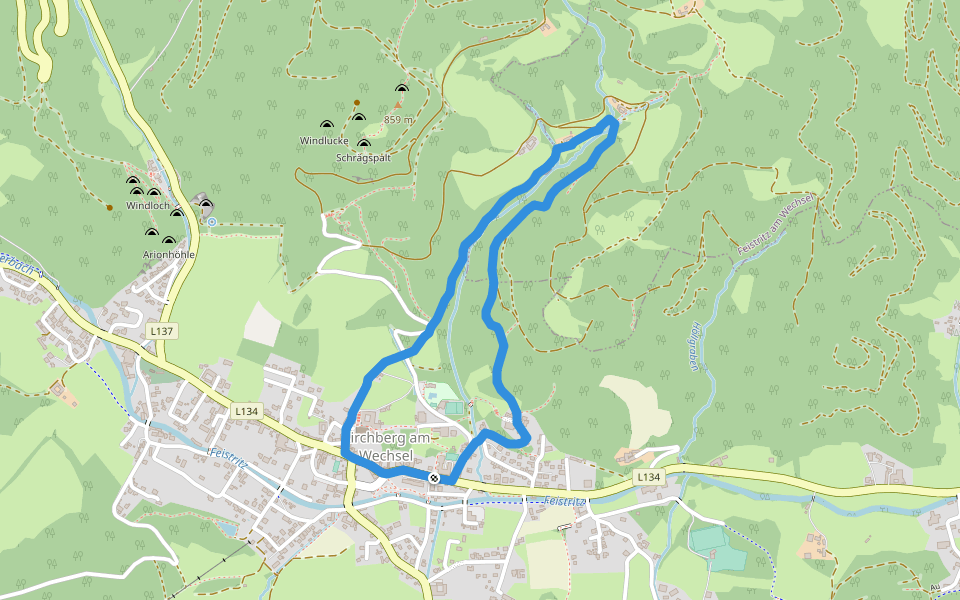 Spazierweg 10 walking route map in Kirchberg am Wechsel