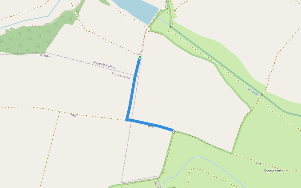Z+ (Tápióbicske) walking route map in Tápióság