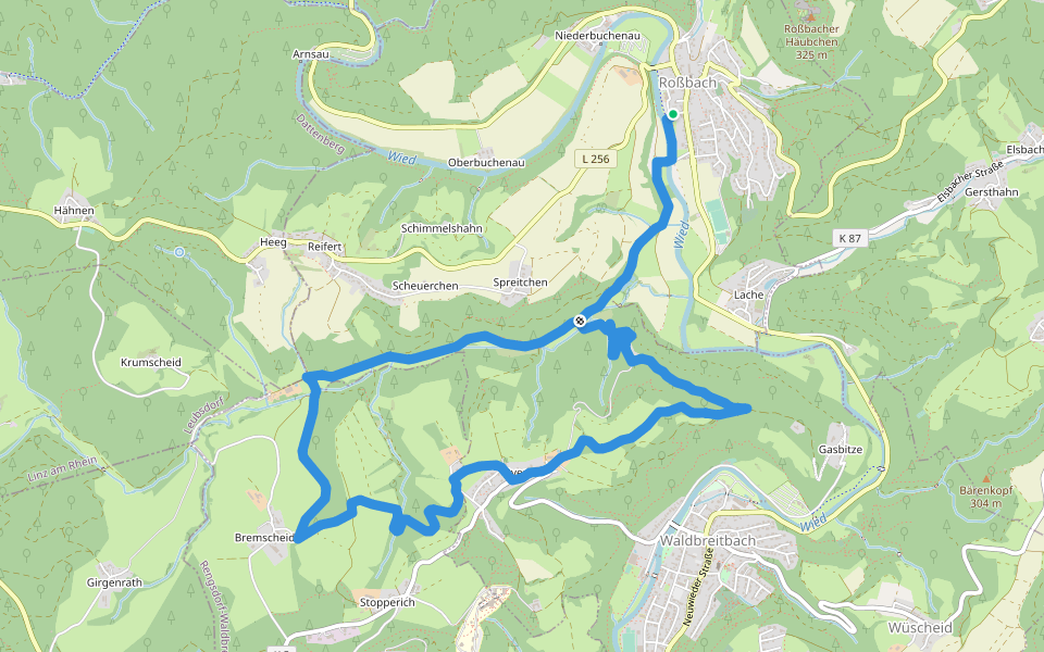 Rundwanderweg Roßbach 4 (alt) walking route map in Roßbach