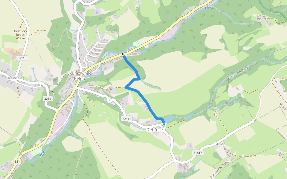 Rybářská českofinská NS walking route map in Skuhrov nad Bělou