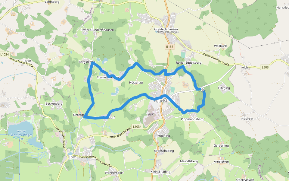Panoramaweg walking route map in Eggelsberg