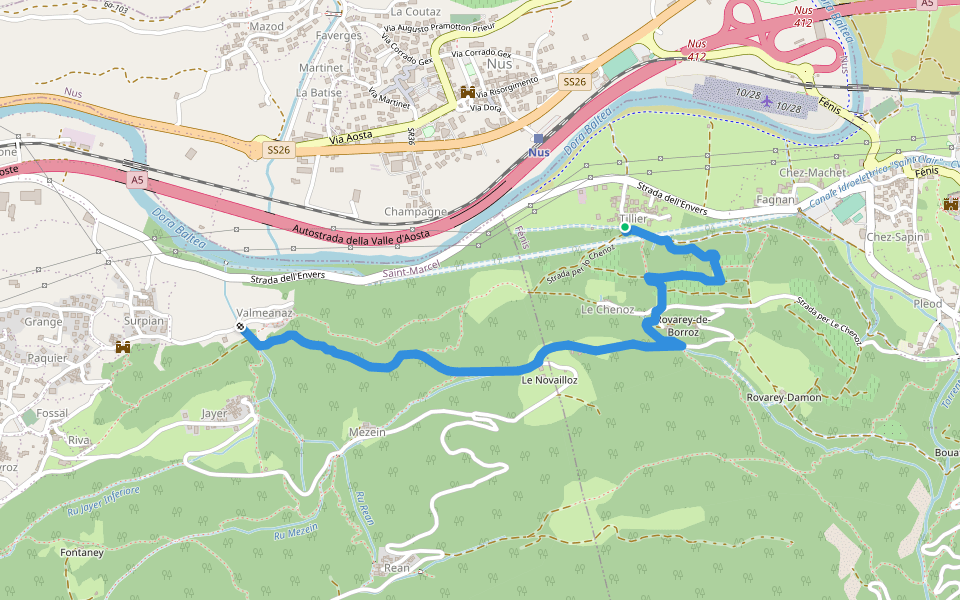 Sentiero 11D - Tillier-Valmeanaz (alto) - E - 1,13 ore walking route map in Tillier