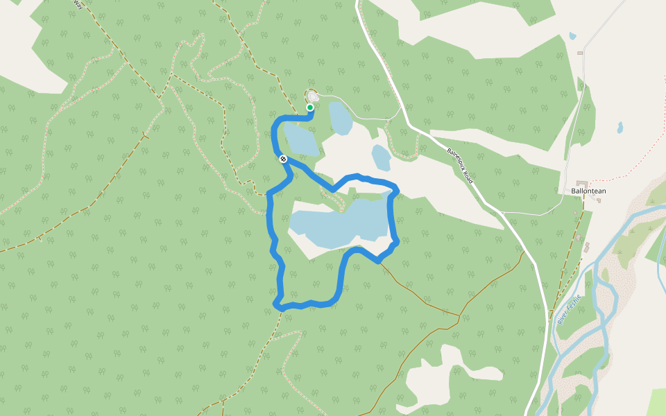 Uath Lochans Trail walking route map in Insh