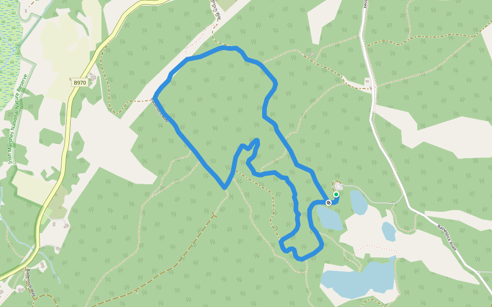 Farleitter Crag Trail walking route map in Insh