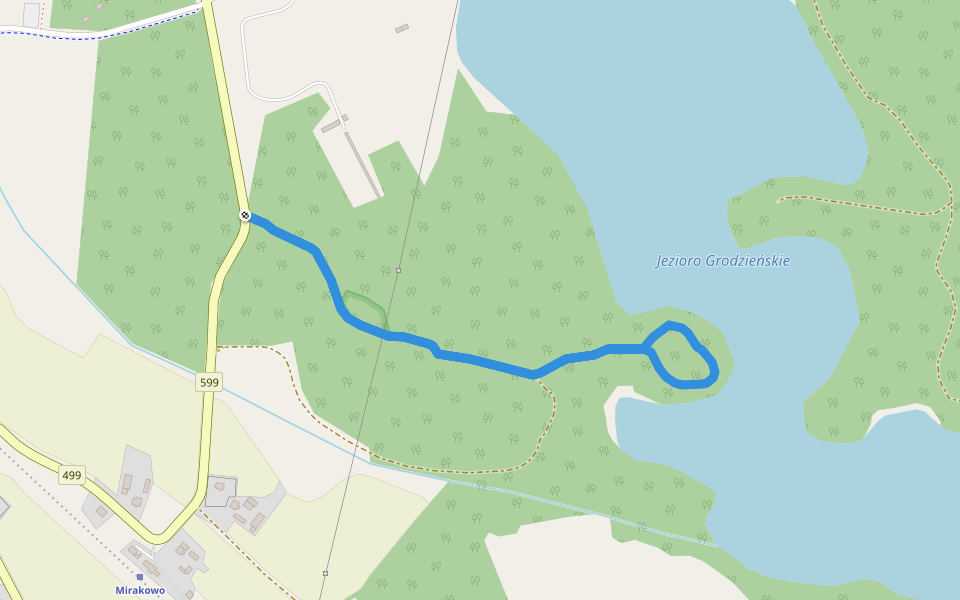 Ścieżka Historyczno-Przyrodnicza Grodno walking route map in Nawra