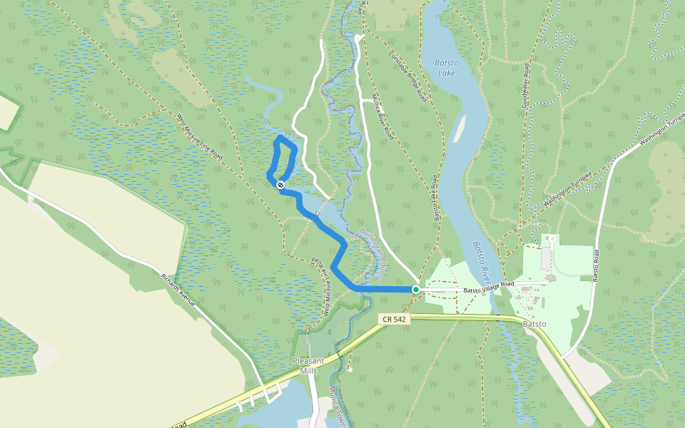 Tom's Pond (Orange) Trail walking route map in Hammonton