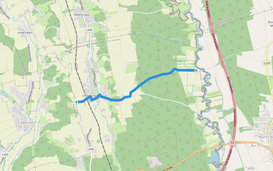 Maierhofermühle Weg MM walking route map in Unterlungitz