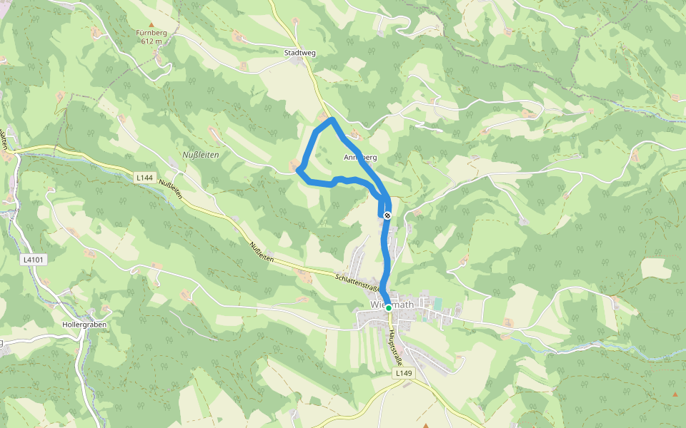 Wiesmath - Annaberg - Putzenbauer - Wiesmath walking route map in Wiesmath
