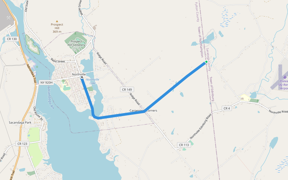 Long Path (Fulton County) walking route map in Northville