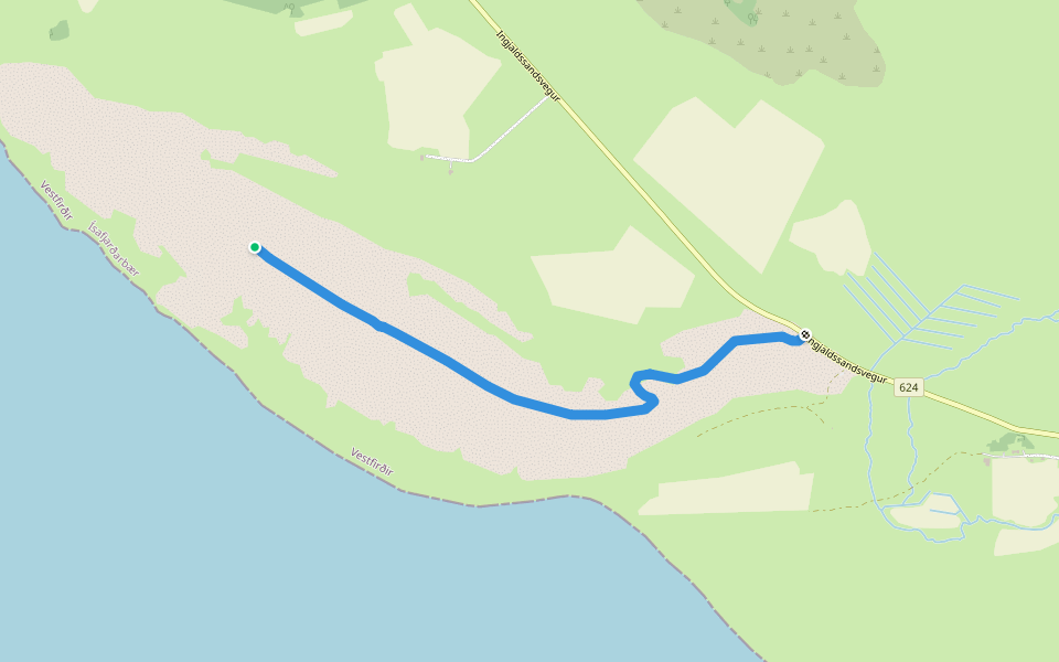 Mýrarfjall walking route map in Ísafjörður