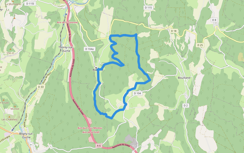 De Combe en Combe walking route map in Aubaine