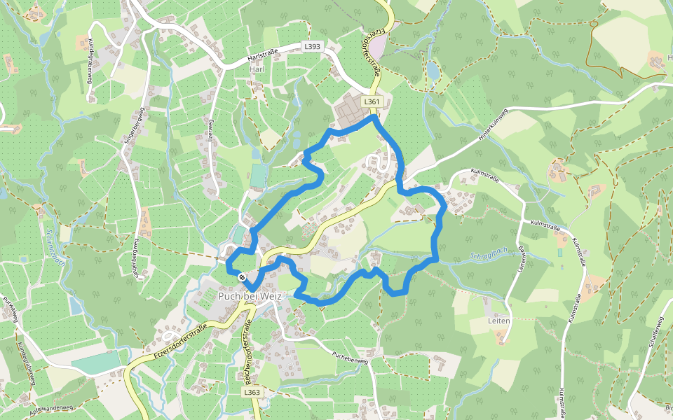 Tramway walking route map in Puch bei Weiz
