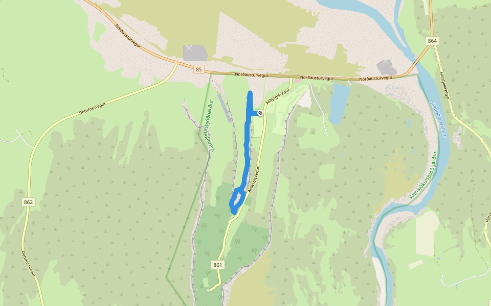 Felseninsel Eyjan walking route map in Skinnastaðir