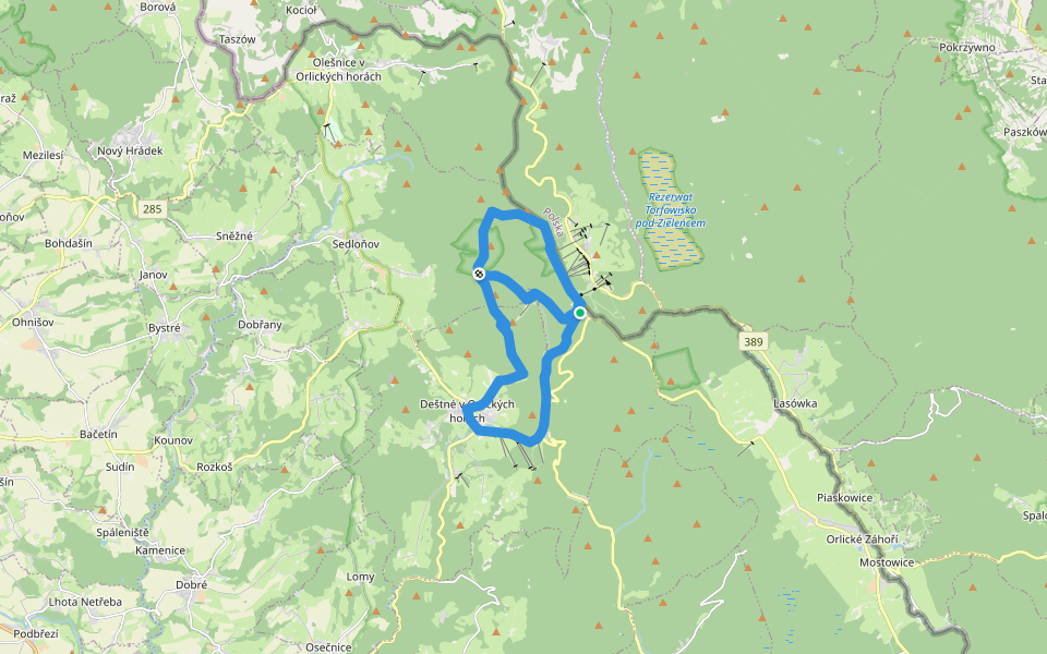 NS Okolím Deštného walking route map in Deštné v Orlických horách