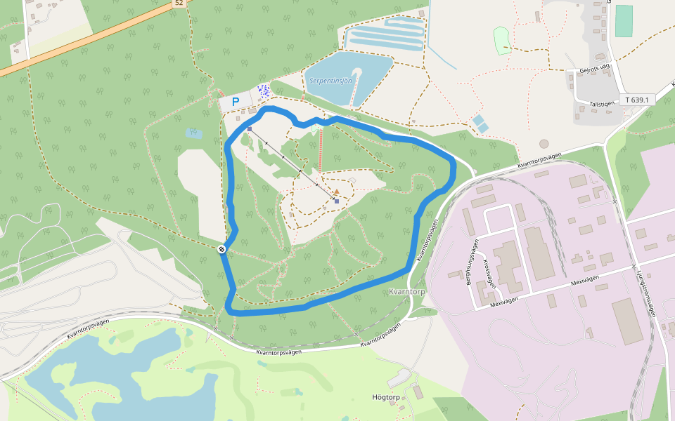 Spåret runt Kvarntorpshögen - 2.6 km walking route map in Kvarntorp