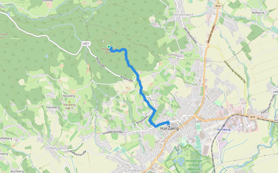 Ringwarte Laterndlweg walking route map in Hartberg