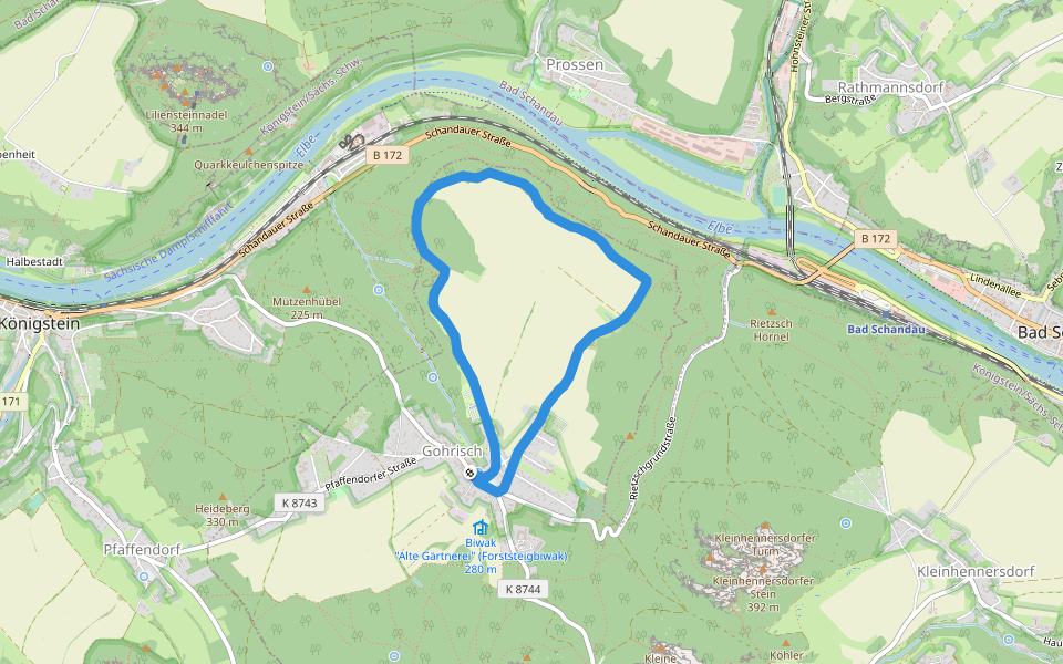 Folgen Rundweg walking route map in Gohrisch