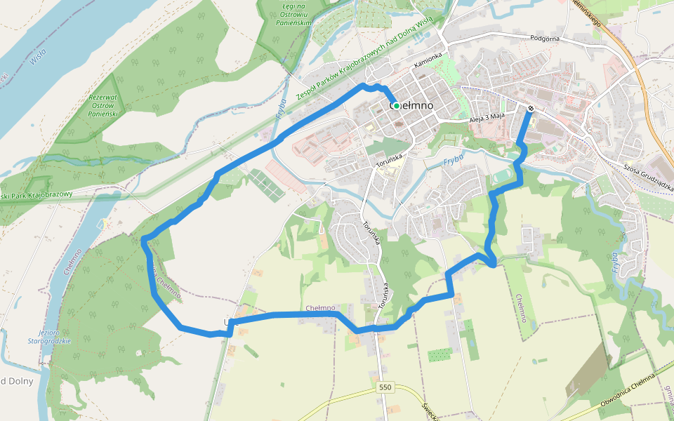 Szlak Panoramy Chełmna walking route map in Chełmno