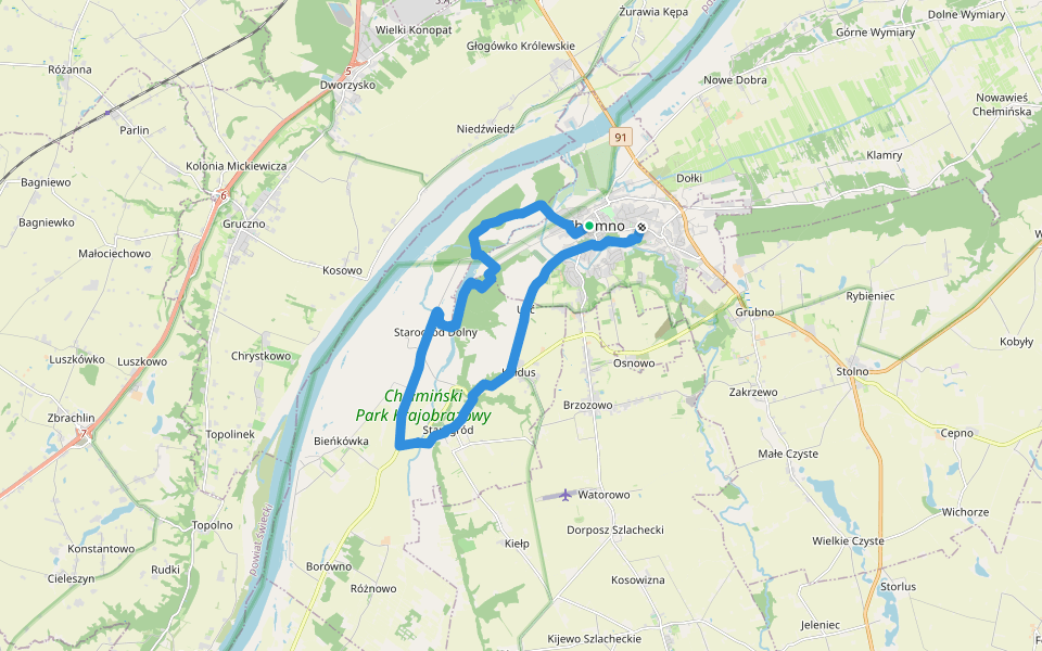 Szlak Starego Chełmna walking route map in Chełmno