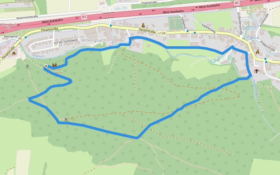 Altlengbach Rundwanderweg 3 walking route map in Altlengbach