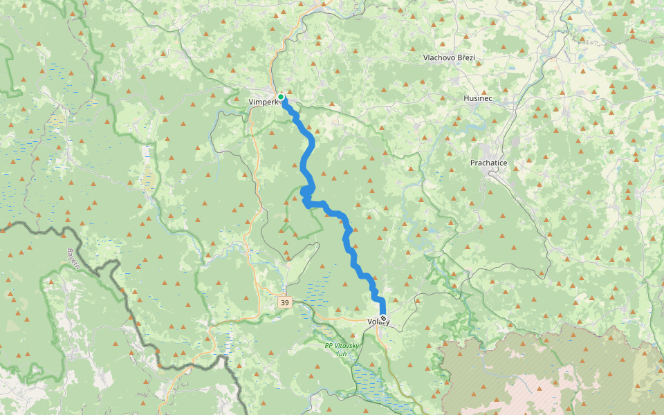 [Č] - Vimperk - Volary walking route map in Vimperk