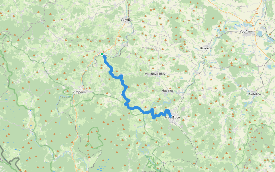 [Z] Prachatice - Volary walking route map in Čkyně
