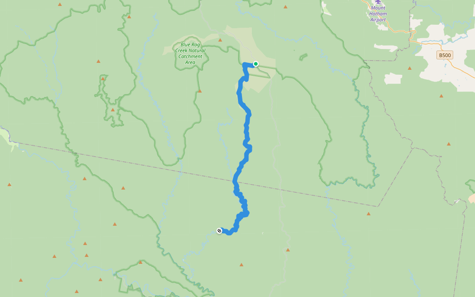McMillan Alternative Walking Track walking route map in Hotham Heights