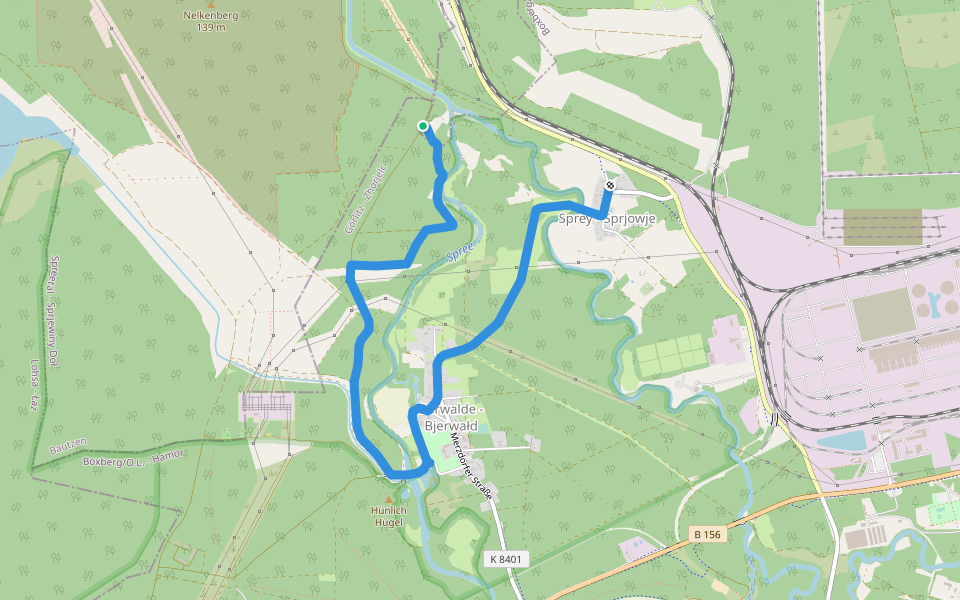 Grüner Punkt walking route map in Weißwasser/Oberlausitz