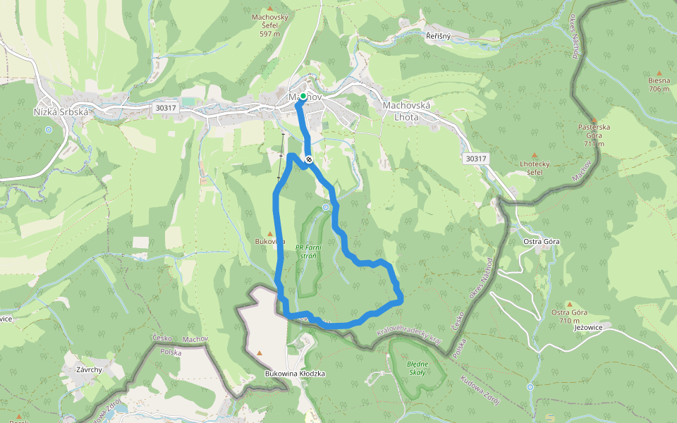 NS Machov walking route map in Machov