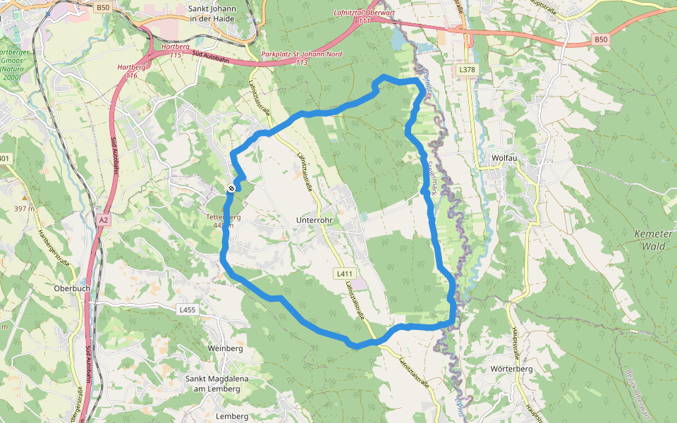 Rohr bei Hartberg Weg 10 walking route map in Altenberg