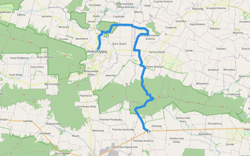 szlak czarny Nowa Słupia - Szczytniak walking route map in Nowa Słupia