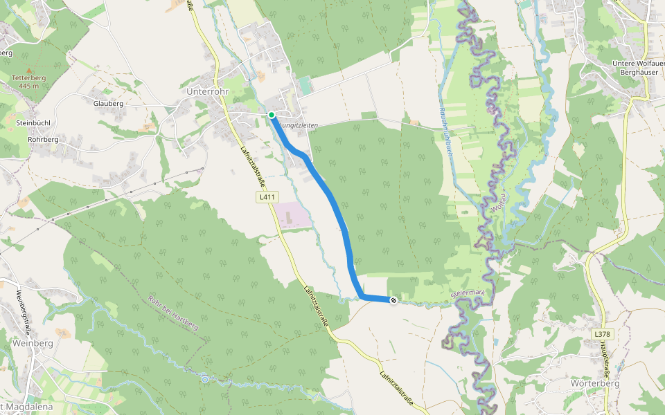 Rohr bei Hartberg Weg 4 walking route map in Unterrohr
