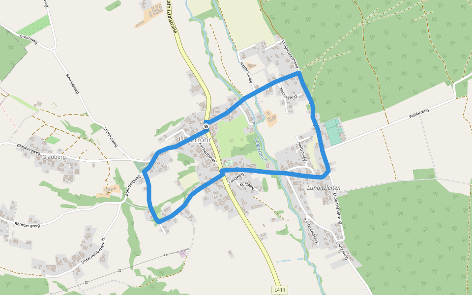 Rohr bei Hartberg Weg 9 walking route map in Unterrohr