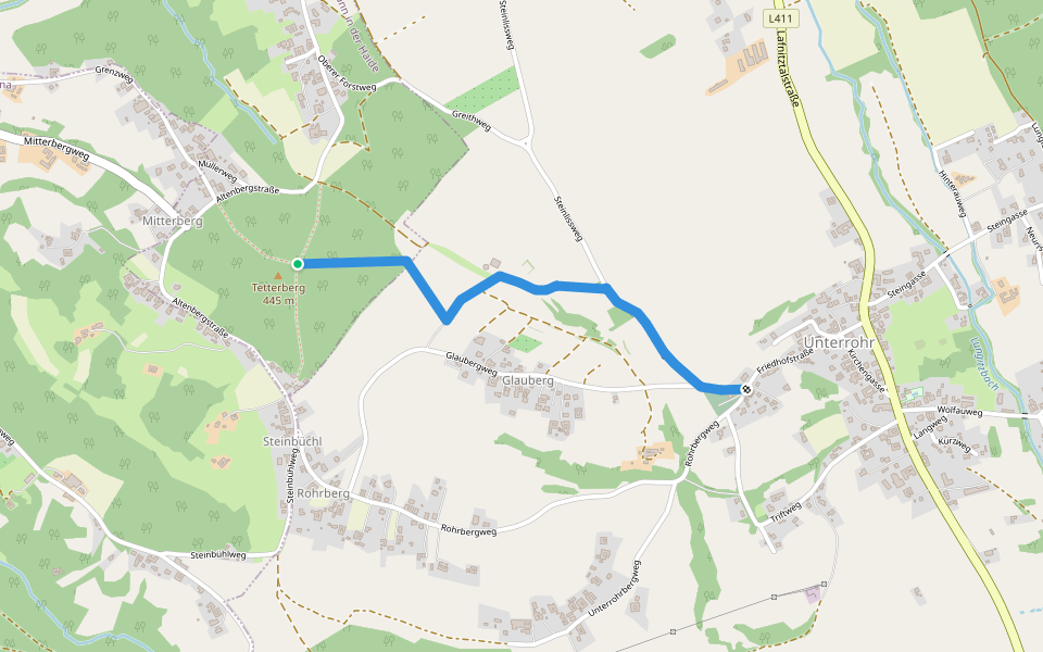 Rohr bei Hartberg Weg 7 walking route map in Hopfau